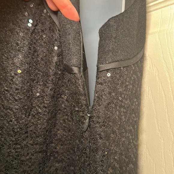 Loft Sequined Sleeveless Shift Dress Wool Blend Size 14 - Picture 8 of 12